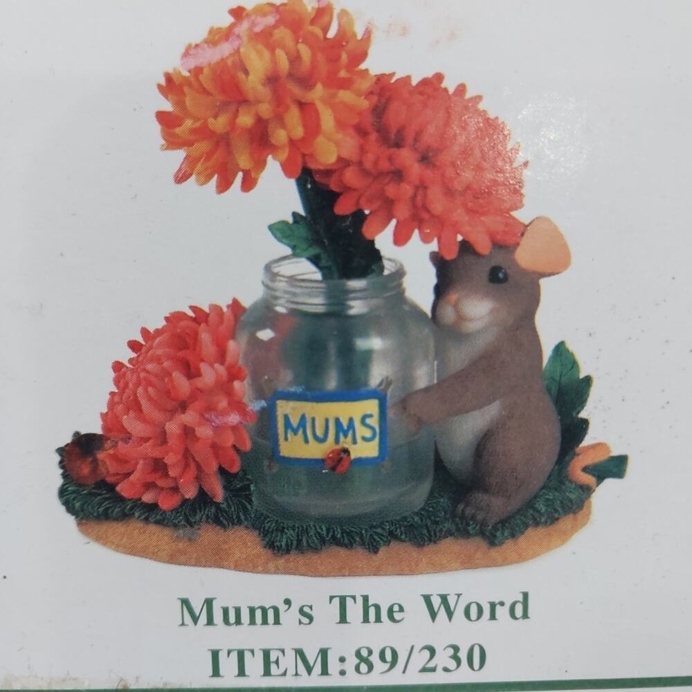 NIB Fitz & Floyd Charming Tails "MUM'S THE WORD" Figurine 89/230
